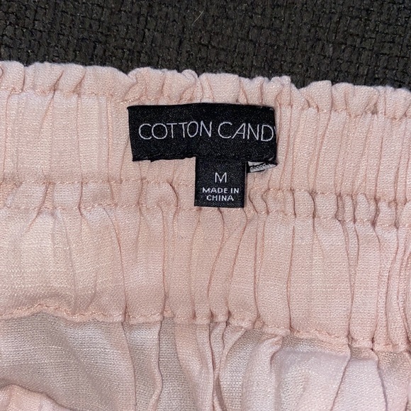 Cotton Candy Smocked Ruffled Linen Material Halter Top - Size M - Picture 3 of 4